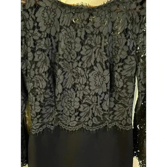 RSVP by TALBOTS Scalloped Edge Lace Blue Sheath Dress Size 6 - Picture 4 of 6